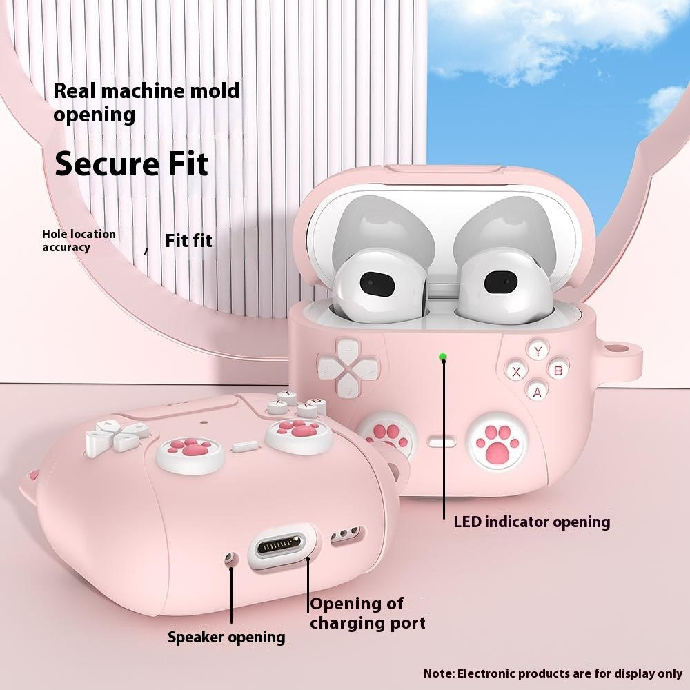 Compatible With  AirPods 5 / 4 Case Cute Cat Liquid Silicone Earphone Cover - Light Pink