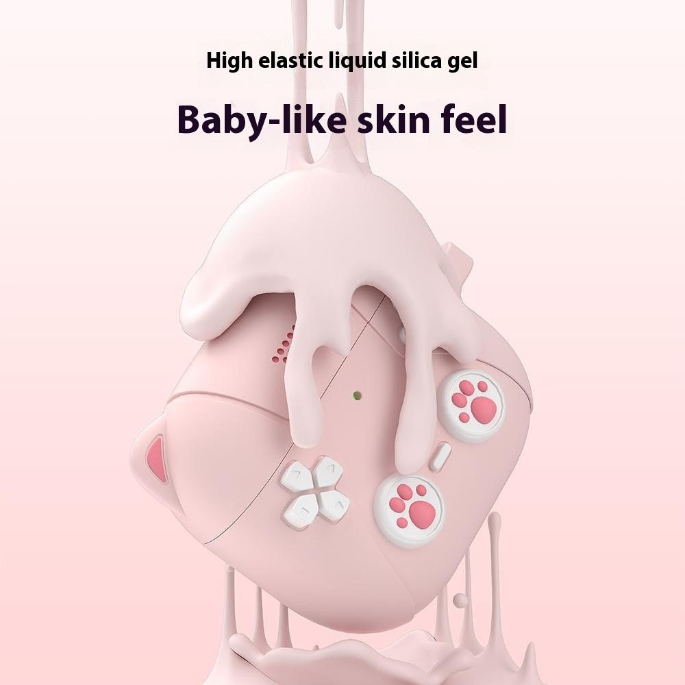 Compatible With  AirPods 5 / 4 Case Cute Cat Liquid Silicone Earphone Cover - Light Pink