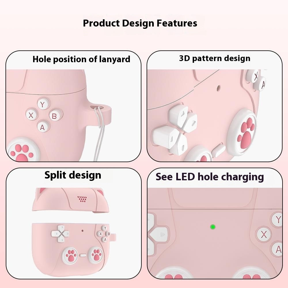 Compatible With  AirPods 5 / 4 Case Cute Cat Liquid Silicone Earphone Cover - Light Pink
