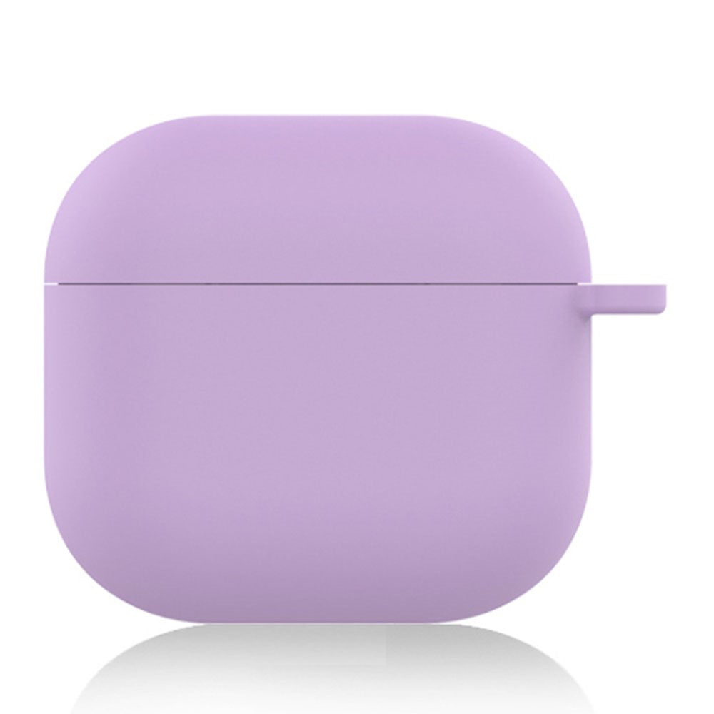 Compatible With  AirPods 5 / 4 Silicone Case Soft Wireless Earbud Organizer Cover Thickness 1.5mm with Carabiner - Pink Purple