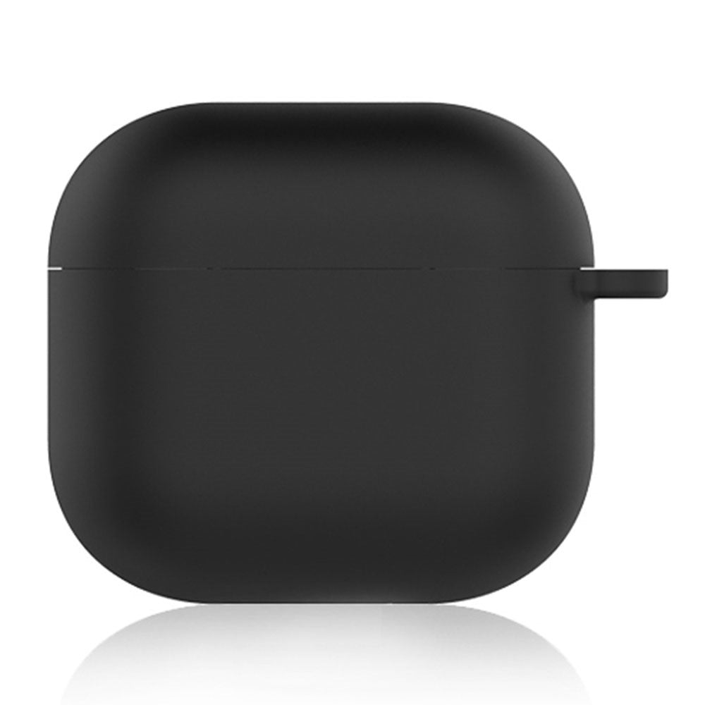 Compatible With  AirPods 5 / 4 Silicone Case Soft Wireless Earbud Organizer Cover Thickness 1.5mm with Carabiner - Black
