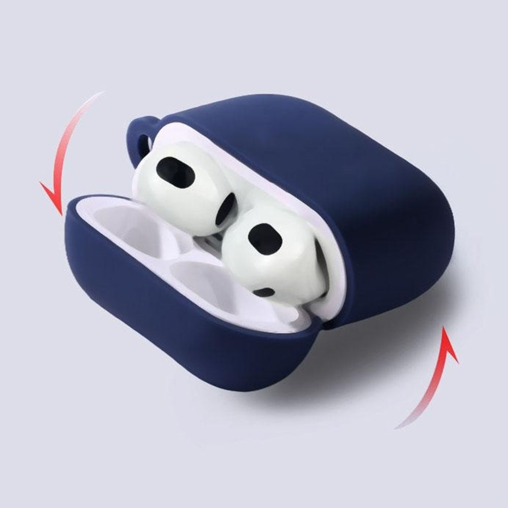 Compatible With  AirPods 5 / 4 Silicone Case Soft Wireless Earbud Organizer Cover Thickness 1.5mm with Carabiner - Black