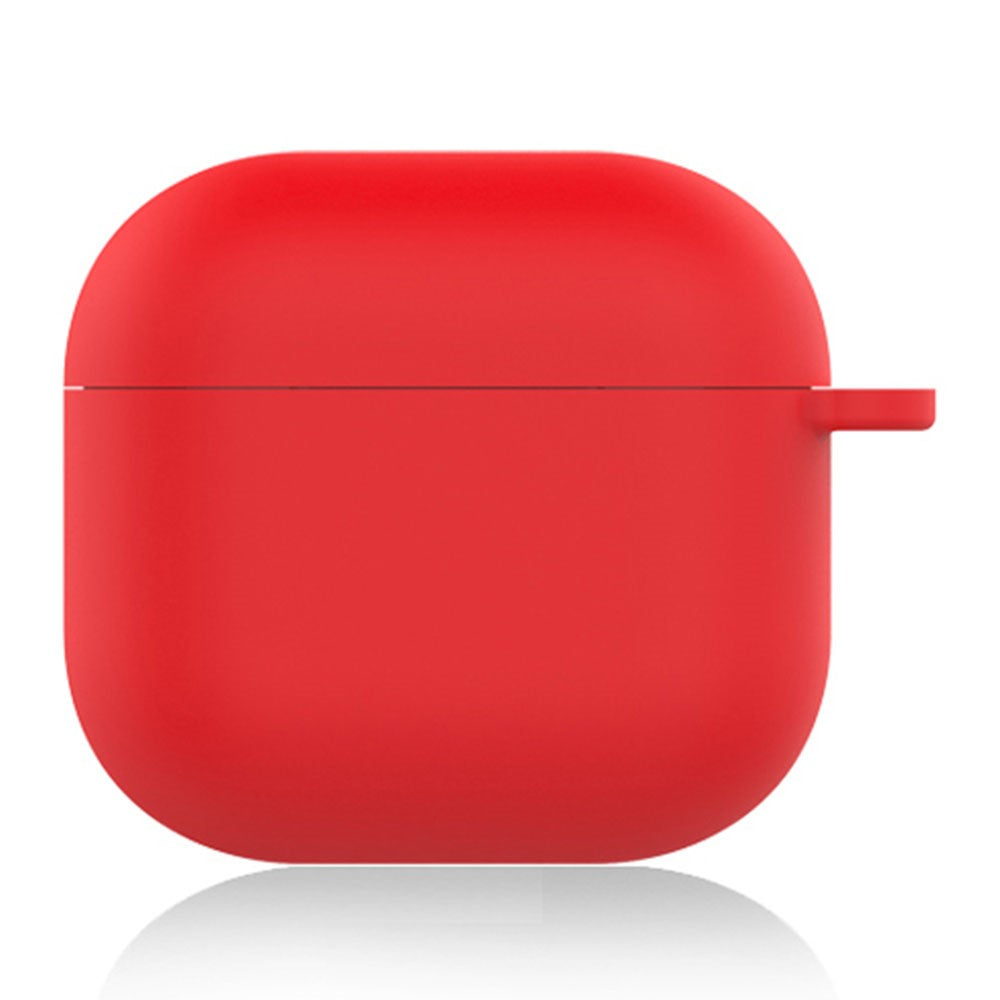 Compatible With  AirPods 5 / 4 Silicone Case Soft Wireless Earbud Organizer Cover Thickness 1.5mm with Carabiner - Red