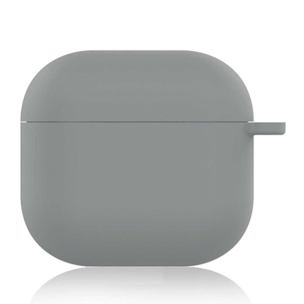 Compatible With  AirPods 5 / 4 Silicone Case Soft Wireless Earbud Organizer Cover Thickness 1.5mm with Carabiner - Grey