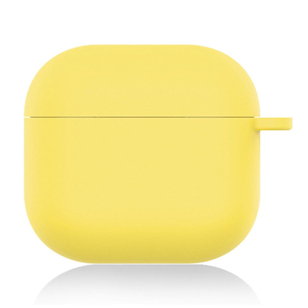 Compatible With  AirPods 5 / 4 Silicone Case Soft Wireless Earbud Organizer Cover Thickness 1.5mm with Carabiner - Light Yellow