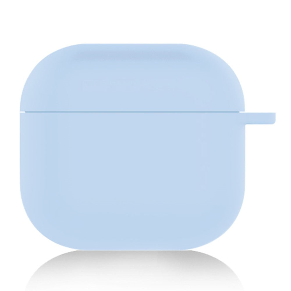 Compatible With  AirPods 5 / 4 Silicone Case Soft Wireless Earbud Organizer Cover Thickness 1.5mm with Carabiner - Sky Blue