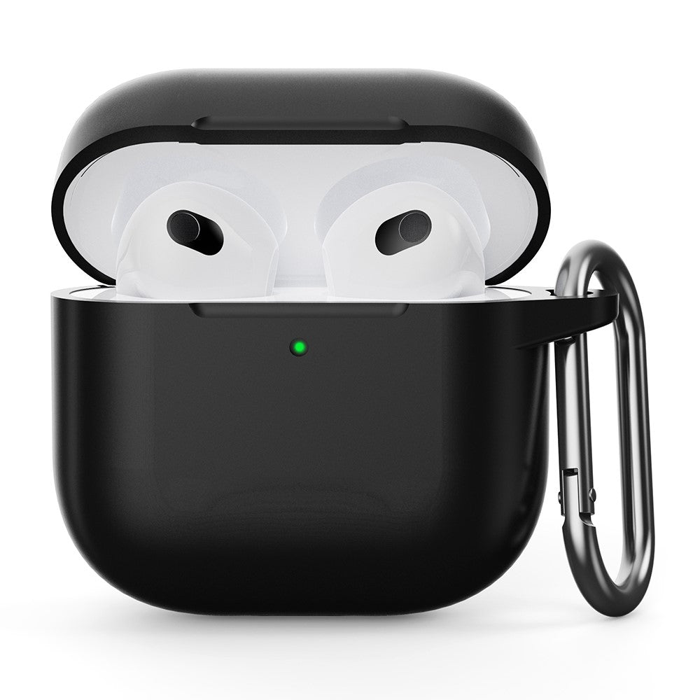 Compatible With  AirPods 5 / 4 Silicone Case Integrated Bluetooth-compatible Earbuds Protector with Hook - Black