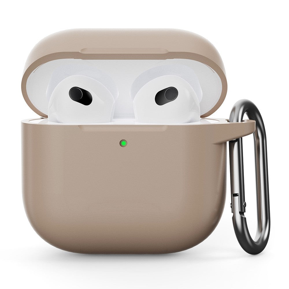 Compatible With  AirPods 5 / 4 Silicone Case Integrated Bluetooth-compatible Earbuds Protector with Hook - Sand Pink