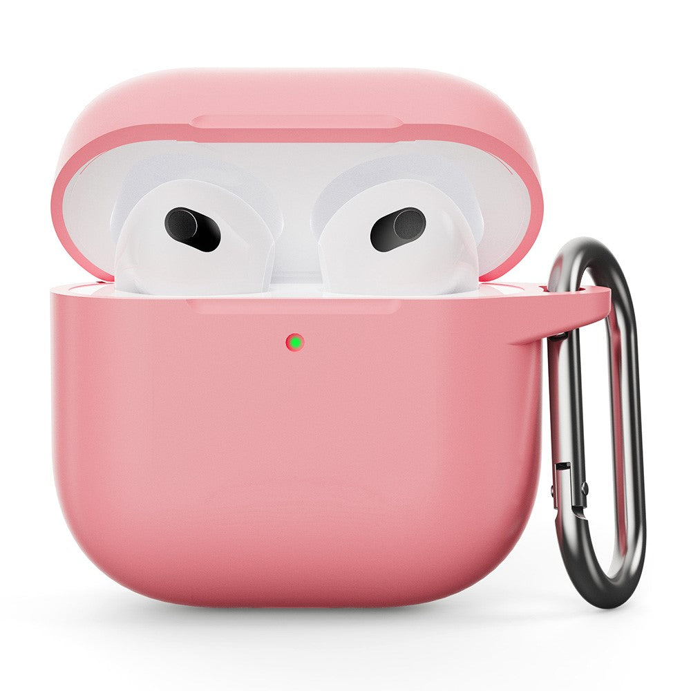 Compatible With  AirPods 5 / 4 Silicone Case Integrated Bluetooth-compatible Earbuds Protector with Hook - Pink