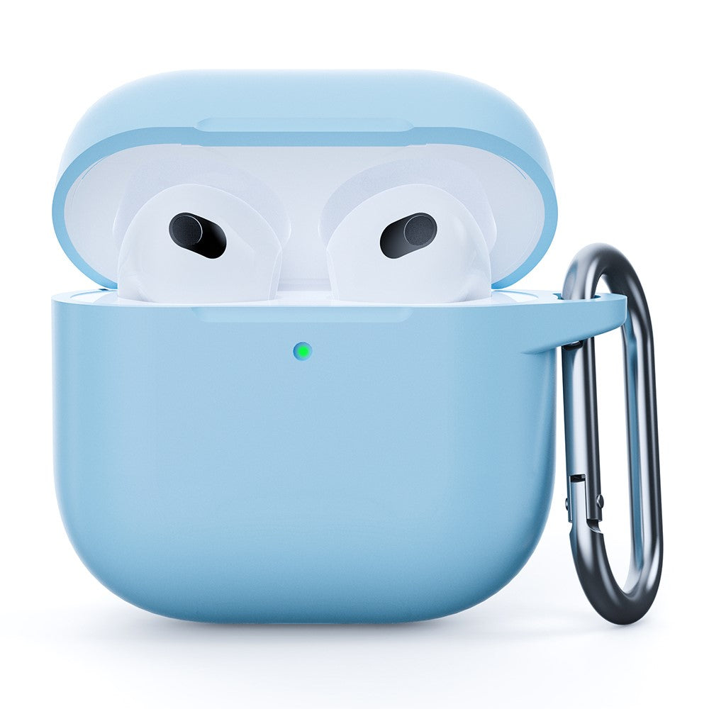 Compatible With  AirPods 5 / 4 Silicone Case Integrated Bluetooth-compatible Earbuds Protector with Hook - Baby Blue
