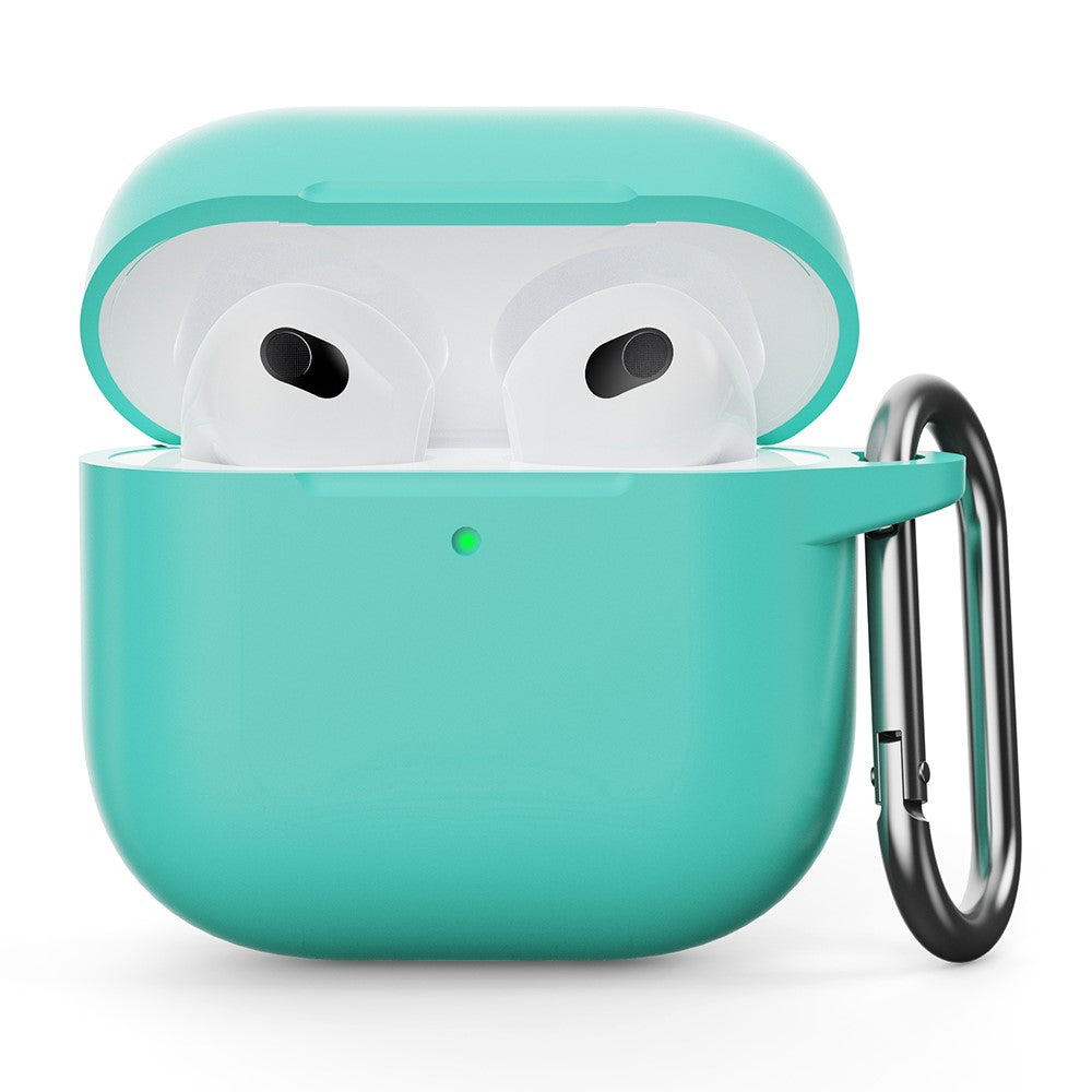 Compatible With  AirPods 5 / 4 Silicone Case Integrated Bluetooth-compatible Earbuds Protector with Hook - Mint Green