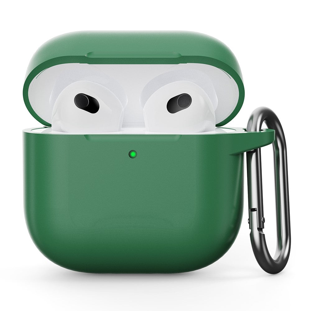 Compatible With  AirPods 5 / 4 Silicone Case Integrated Bluetooth-compatible Earbuds Protector with Hook - Green