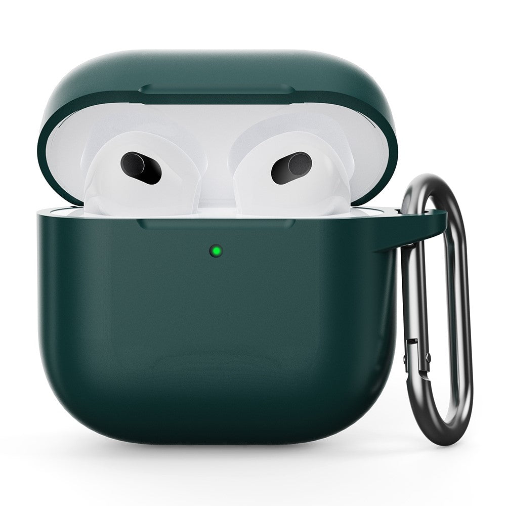 Compatible With  AirPods 5 / 4 Silicone Case Integrated Bluetooth-compatible Earbuds Protector with Hook - Blackish Green