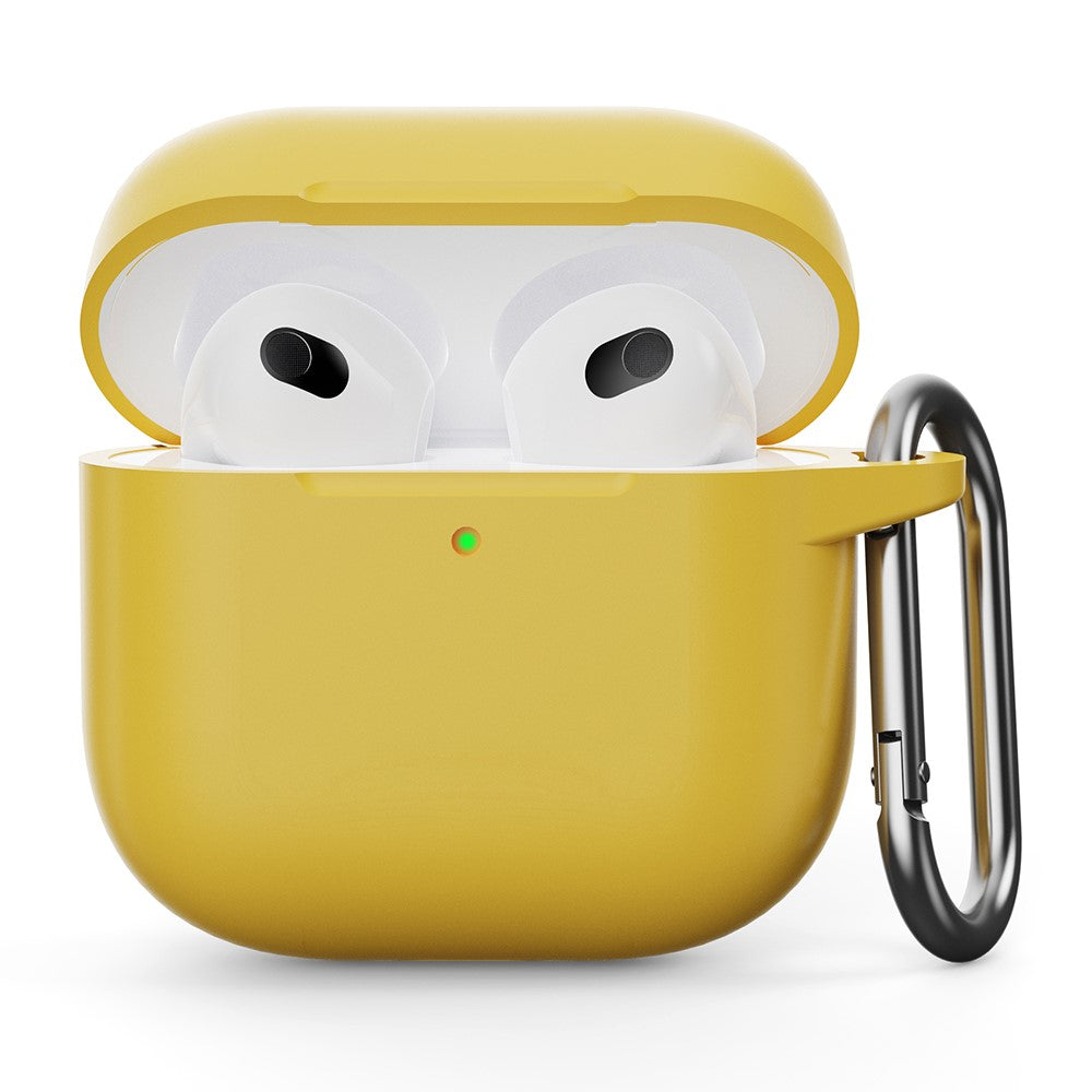 Compatible With  AirPods 5 / 4 Silicone Case Integrated Bluetooth-compatible Earbuds Protector with Hook - Yellow