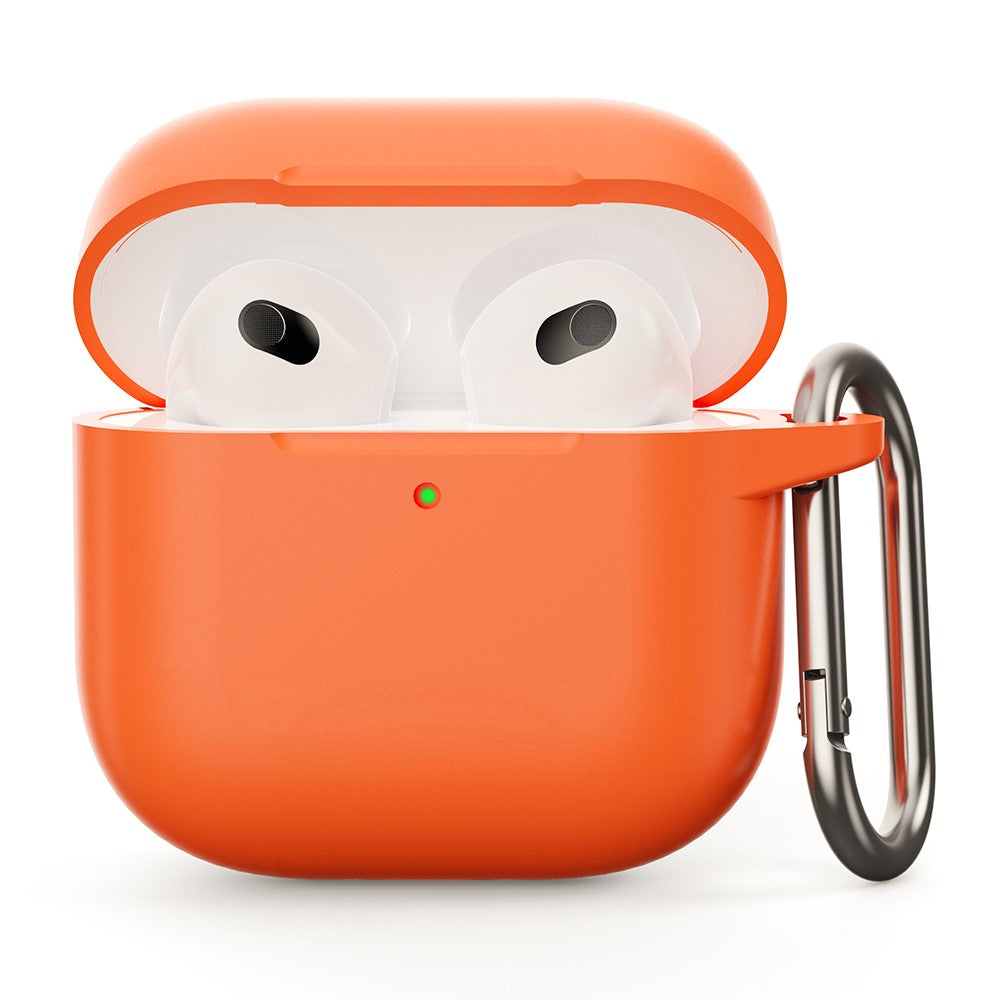 Compatible With  AirPods 5 / 4 Silicone Case Integrated Bluetooth-compatible Earbuds Protector with Hook - Orange