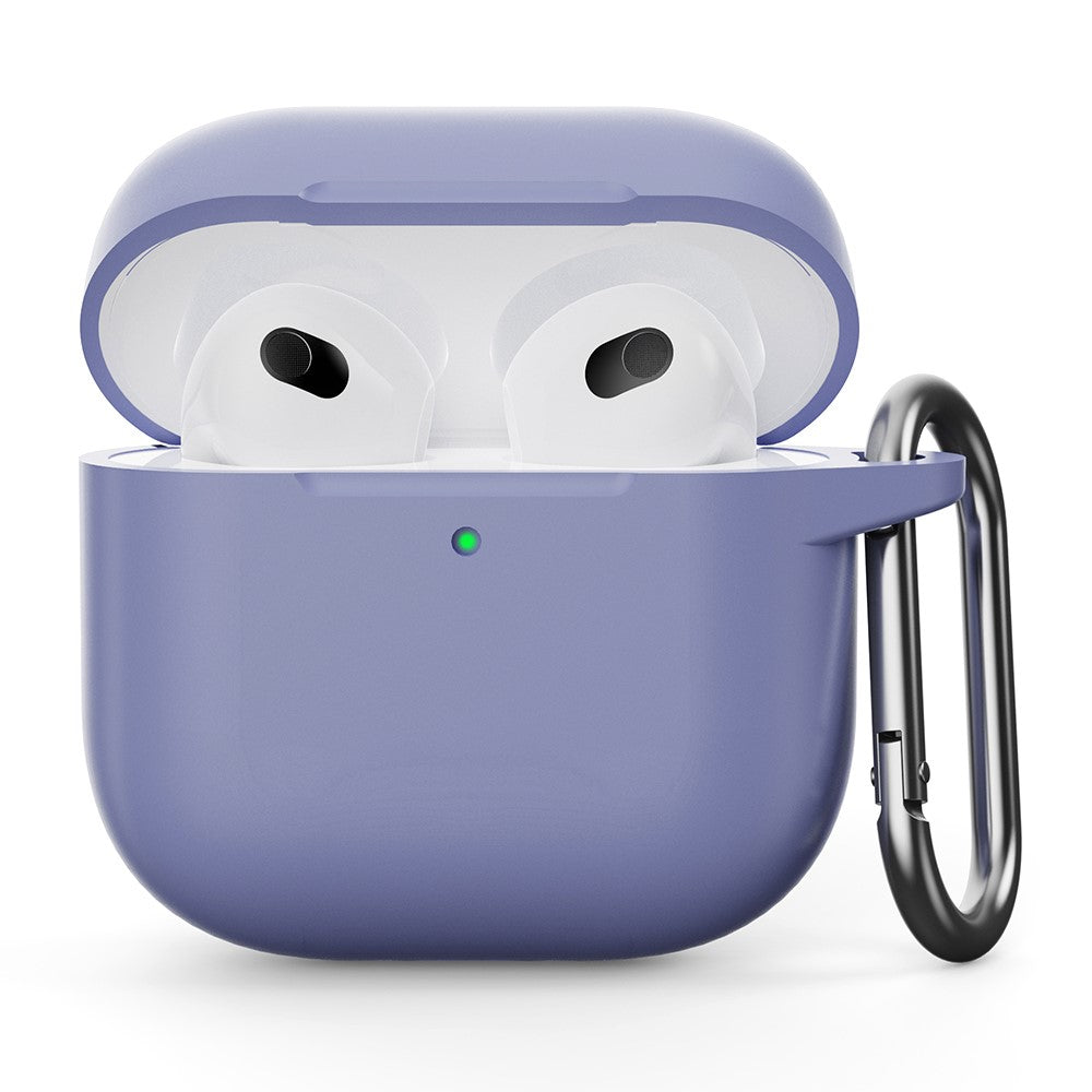 Compatible With  AirPods 5 / 4 Silicone Case Integrated Bluetooth-compatible Earbuds Protector with Hook - Lavender