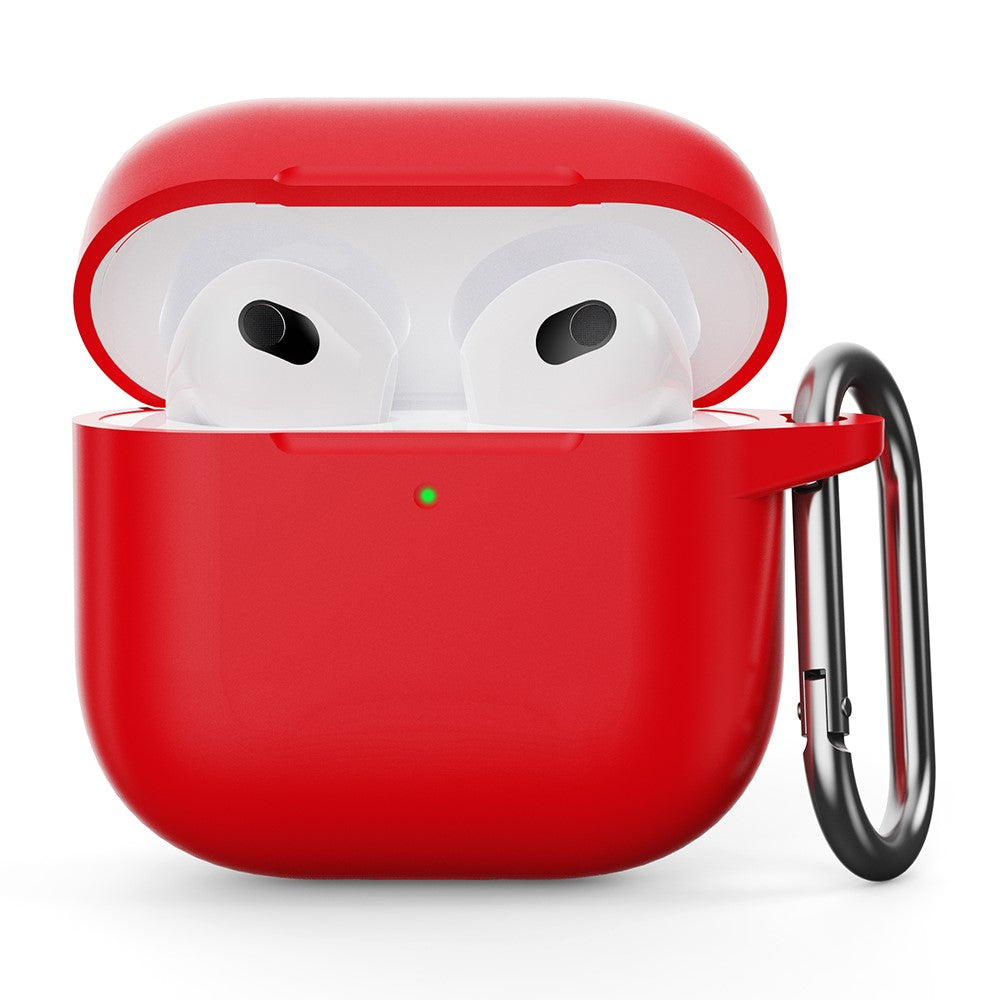 Compatible With  AirPods 5 / 4 Silicone Case Integrated Bluetooth-compatible Earbuds Protector with Hook - Red