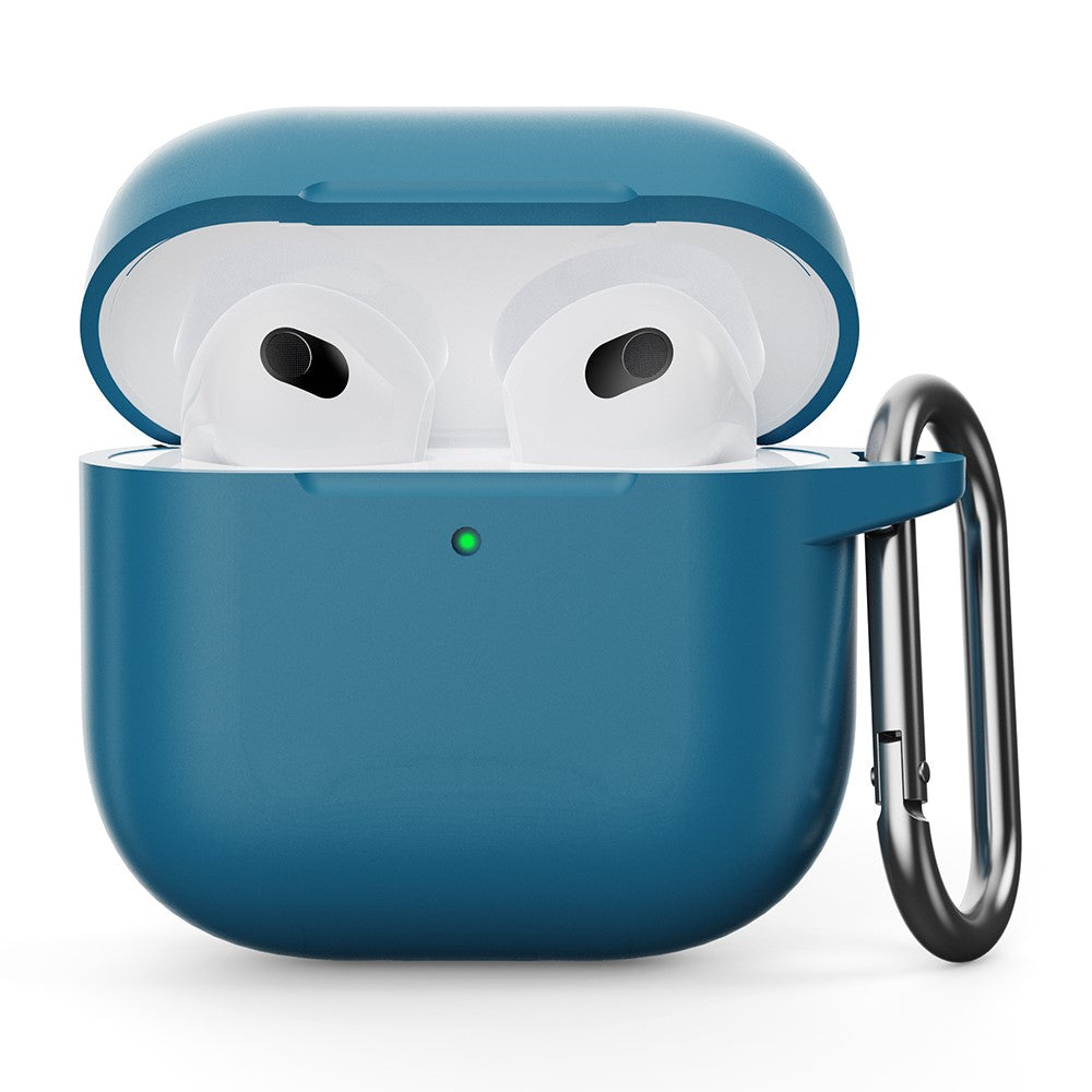 Compatible With  AirPods 5 / 4 Silicone Case Integrated Bluetooth-compatible Earbuds Protector with Hook - Lake Blue