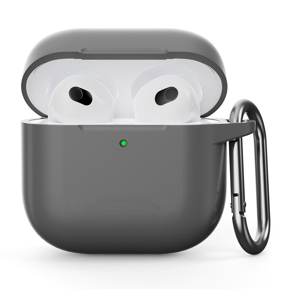 Compatible With  AirPods 5 / 4 Silicone Case Integrated Bluetooth-compatible Earbuds Protector with Hook - Grey