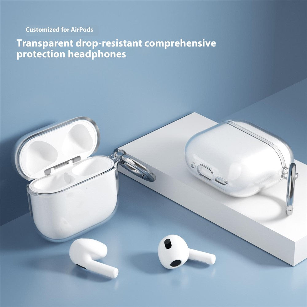Compatible With  AirPods 5 / 4 Charging Case Cover Bluetooth-compatible Earbuds Clear TPU Protective Case with Hook - Glitter Transparent
