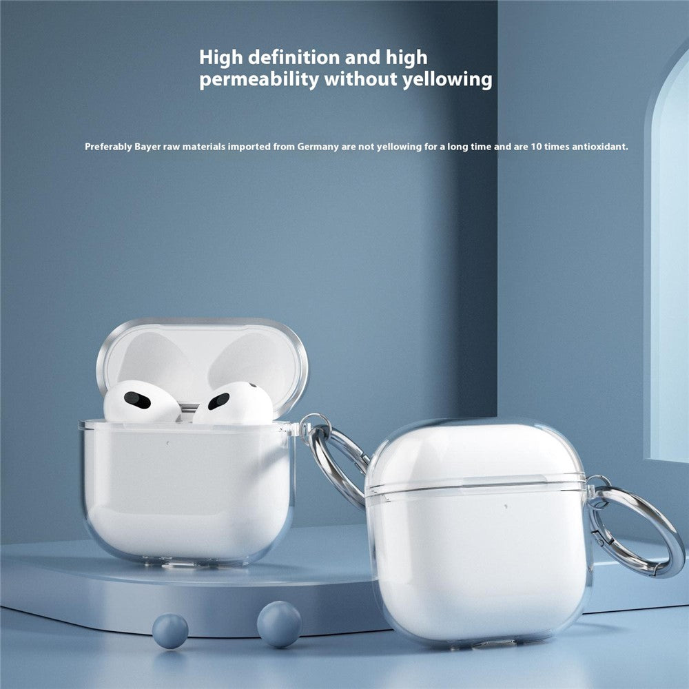 Compatible With  AirPods 5 / 4 Charging Case Cover Bluetooth-compatible Earbuds Clear TPU Protective Case with Hook - Glitter Transparent