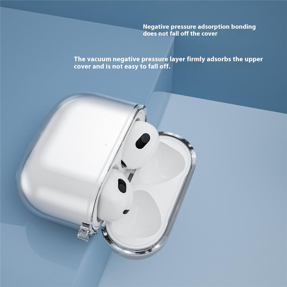Compatible With  AirPods 5 / 4 Charging Case Cover Bluetooth-compatible Earbuds Clear TPU Protective Case with Hook - Transparent Blue