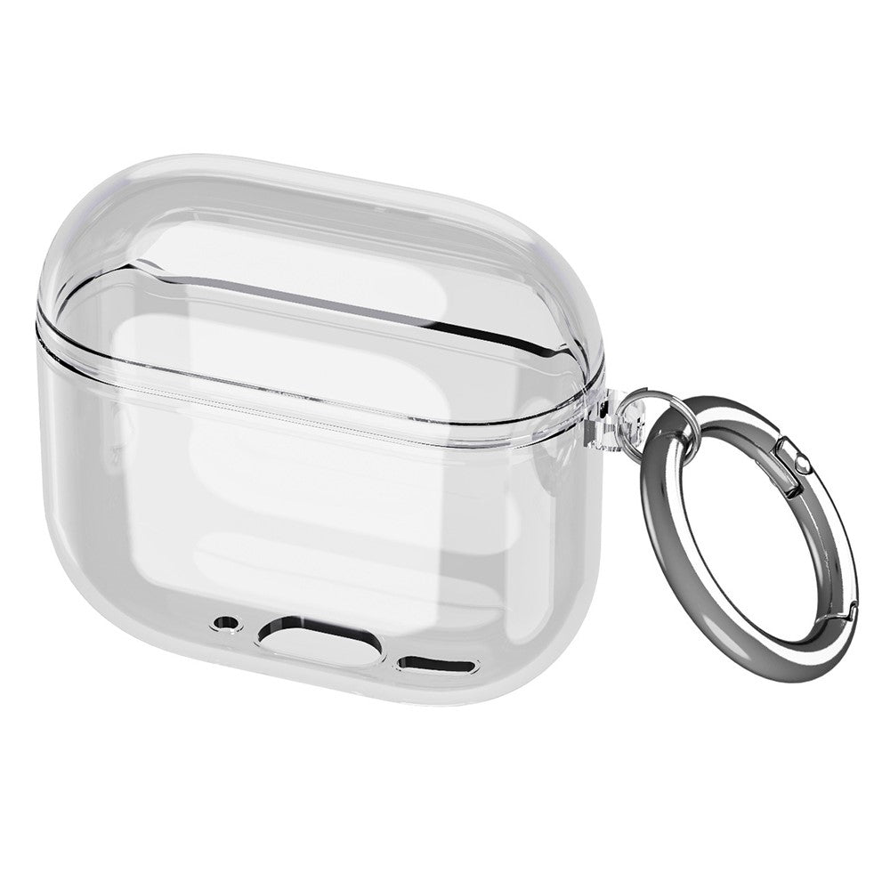 Compatible With  AirPods 5 / 4 Charging Case Cover Bluetooth-compatible Earbuds Clear TPU Protective Case with Hook - Transparent