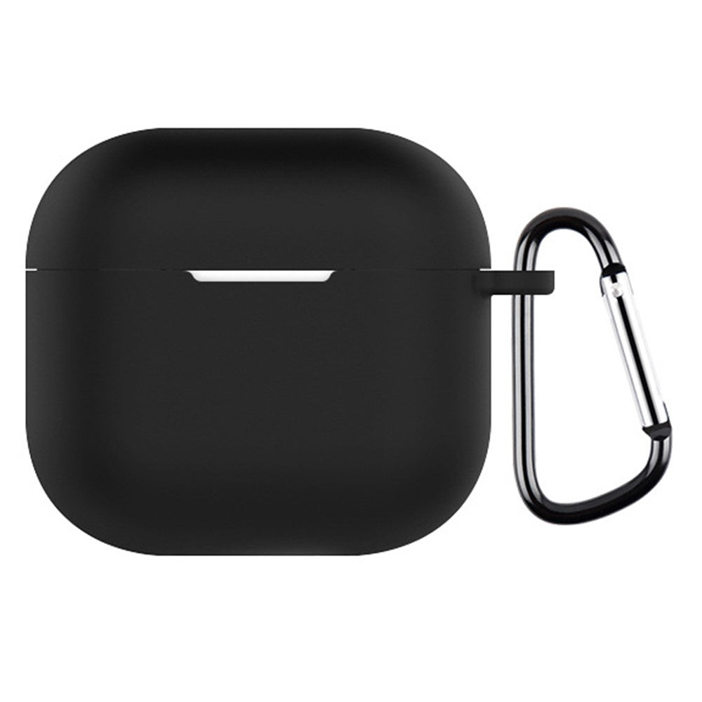 Compatible With  AirPods 5 / 4 Silicone Case Integrated Bluetooth-compatible Earbuds Protective Cover with Hook - Black