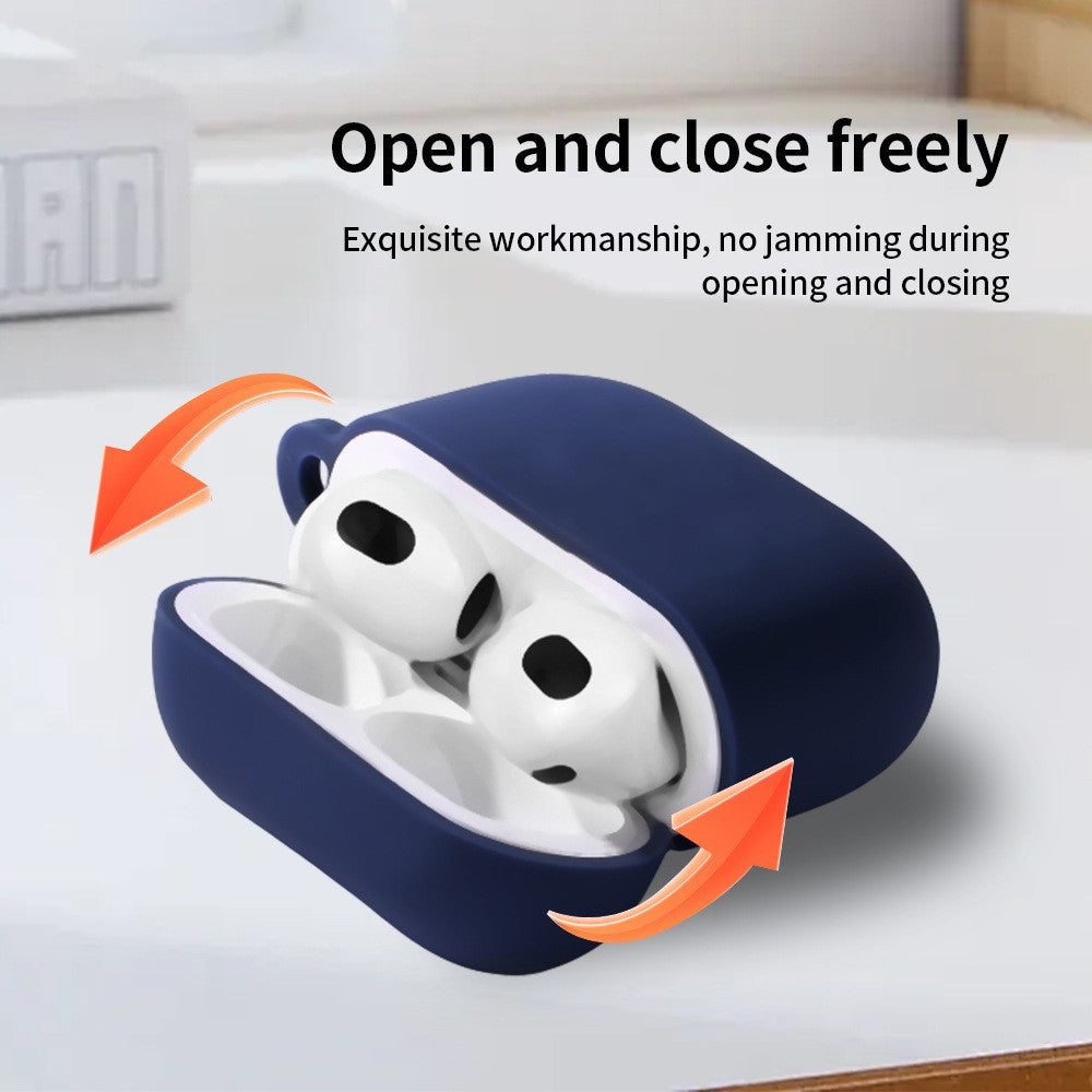 Compatible With  AirPods 5 / 4 Silicone Case Integrated Bluetooth-compatible Earbuds Protective Cover with Hook - Black