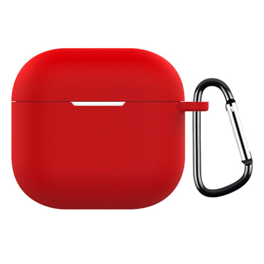 Compatible With  AirPods 5 / 4 Silicone Case Integrated Bluetooth-compatible Earbuds Protective Cover with Hook - Red