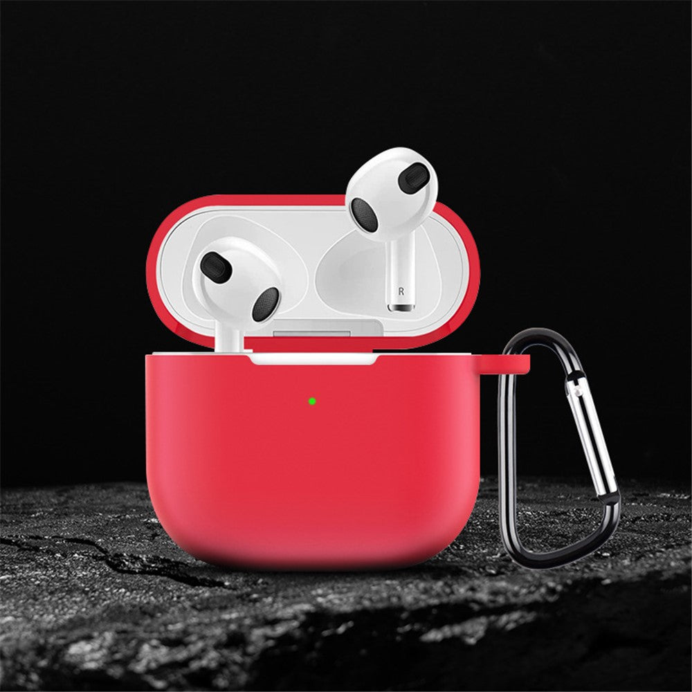 Compatible With  AirPods 5 / 4 Silicone Case Integrated Bluetooth-compatible Earbuds Protective Cover with Hook - Red