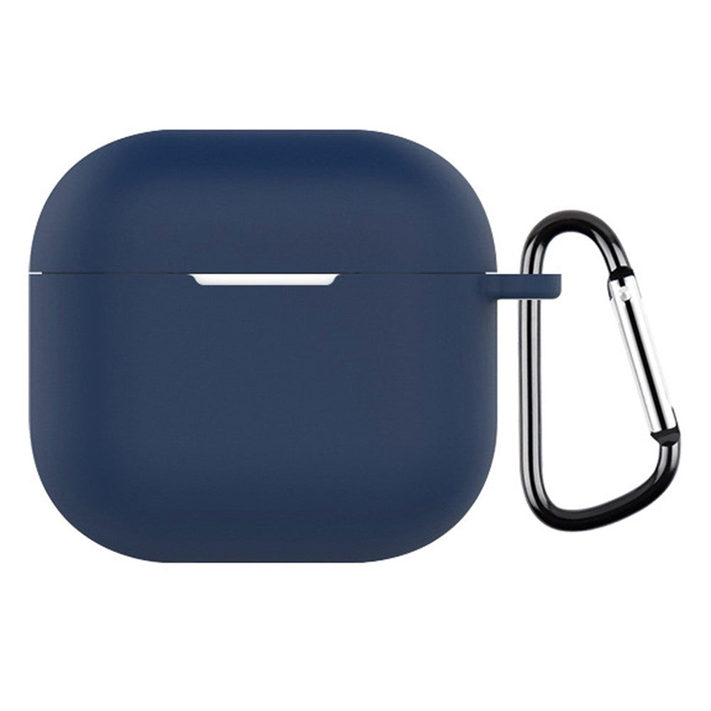 Compatible With  AirPods 5 / 4 Silicone Case Integrated Bluetooth-compatible Earbuds Protective Cover with Hook - Midnight Blue
