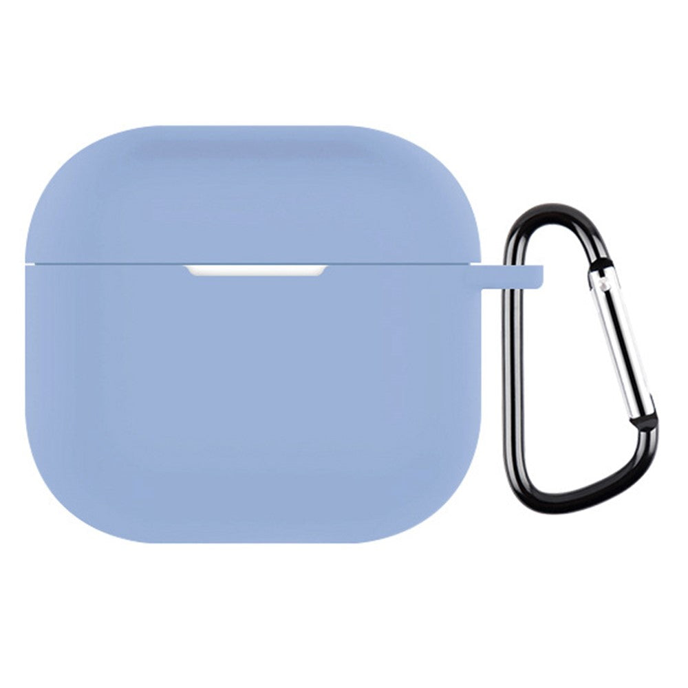 Compatible With  AirPods 5 / 4 Silicone Case Integrated Bluetooth-compatible Earbuds Protective Cover with Hook - Lavender Blue