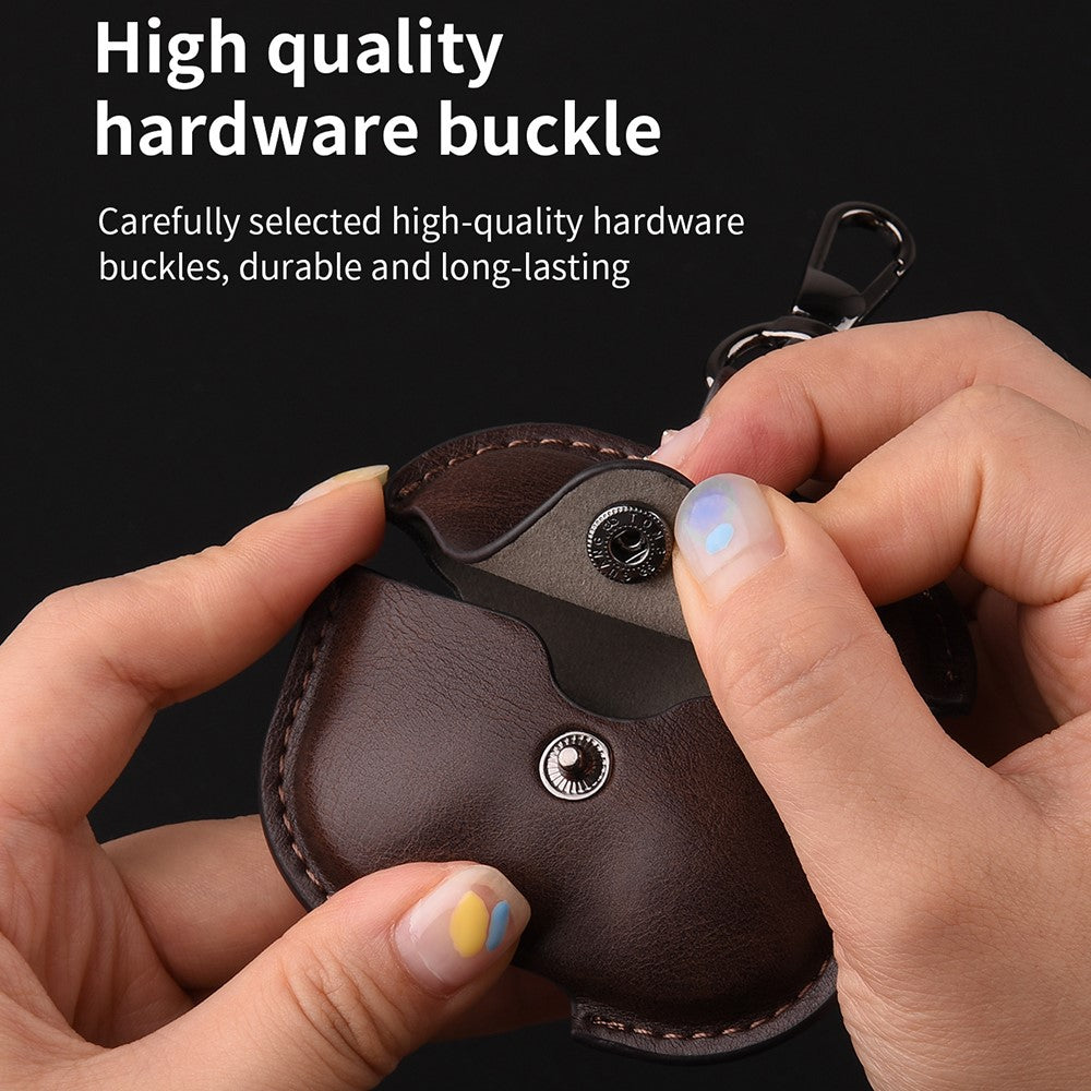 Compatible With  AirPods 5 / 4 Charging Case Cover Leather+PC Earbuds Protective Case - Dark Brown