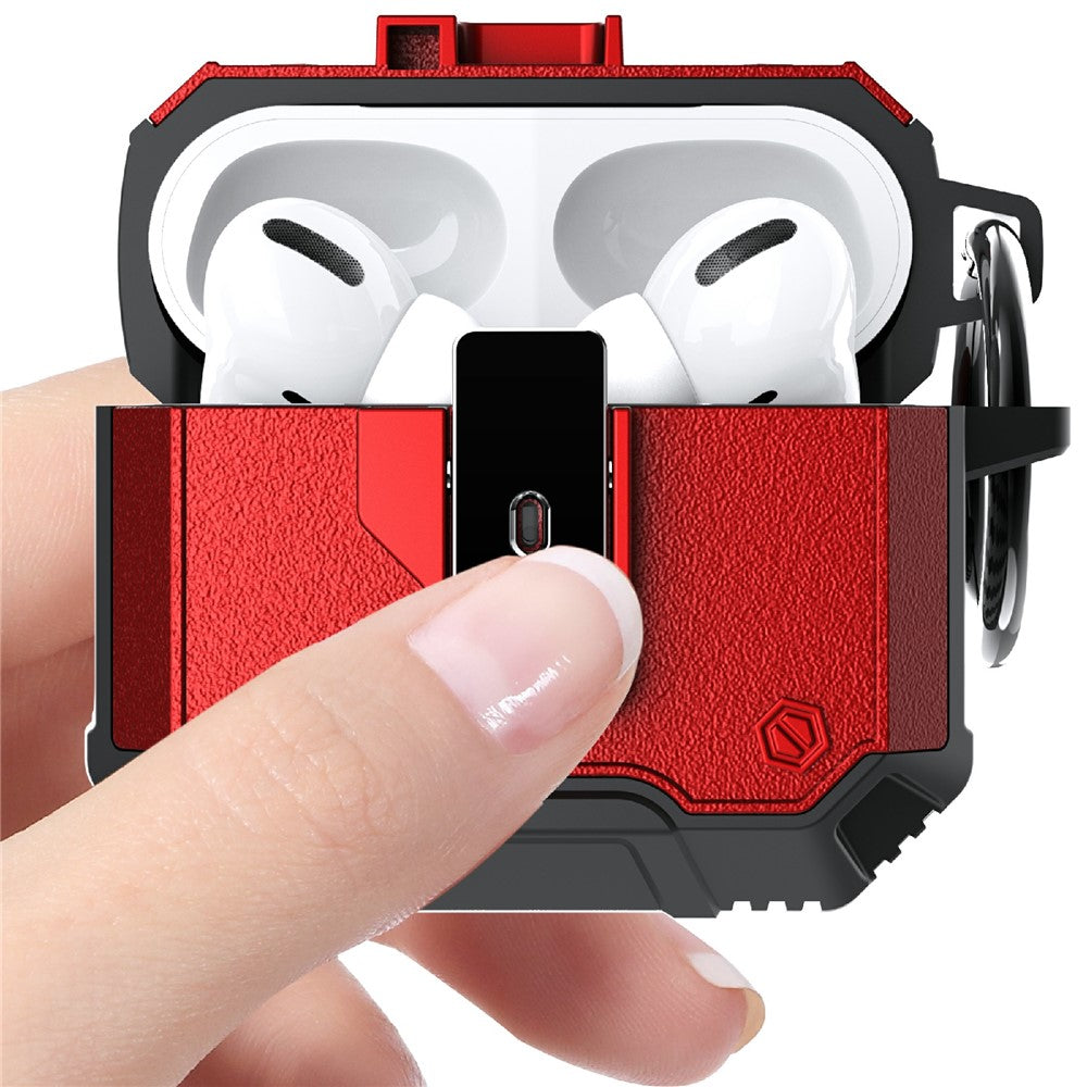 Compatible With  AirPods 5 / 4 Charging Case Cover Button Lock TPU+PC Bluetooth-compatible Earbuds Protector with Metal Buckle - White