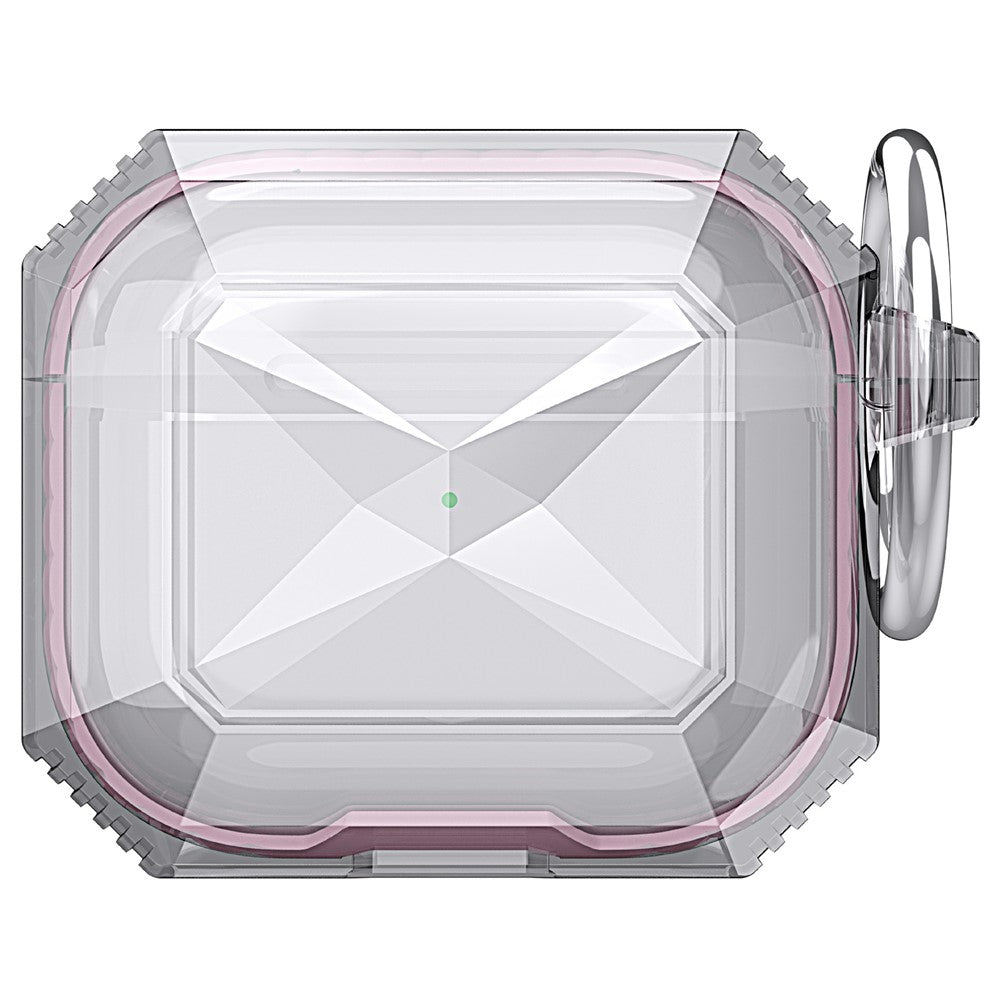 Compatible With  AirPods 5 / 4 Charging Case Cover Contrast Color Bluetooth-compatible Earbuds TPU Case with Buckle - Rose Pink