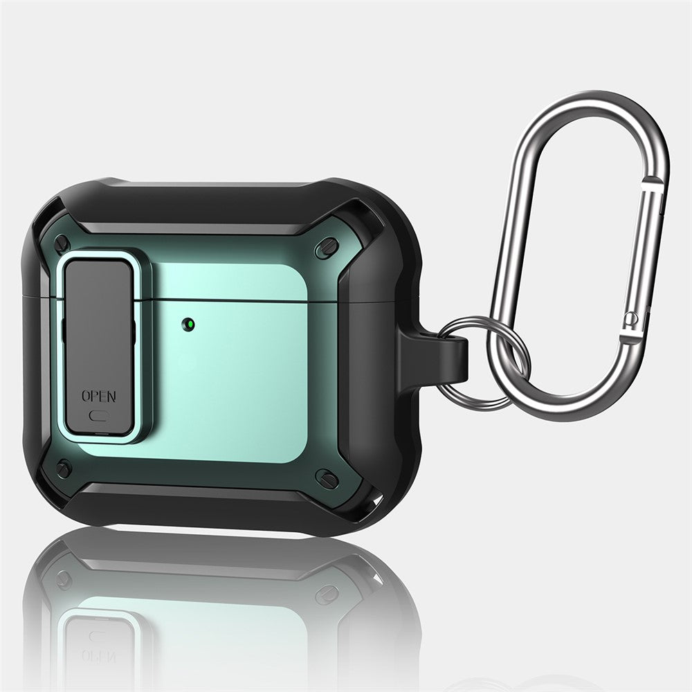 Compatible With  AirPods 5 / 4 Bluetooth-compatible Earphone Cover TPU+PC Anti-Drop Case with Buckle - White