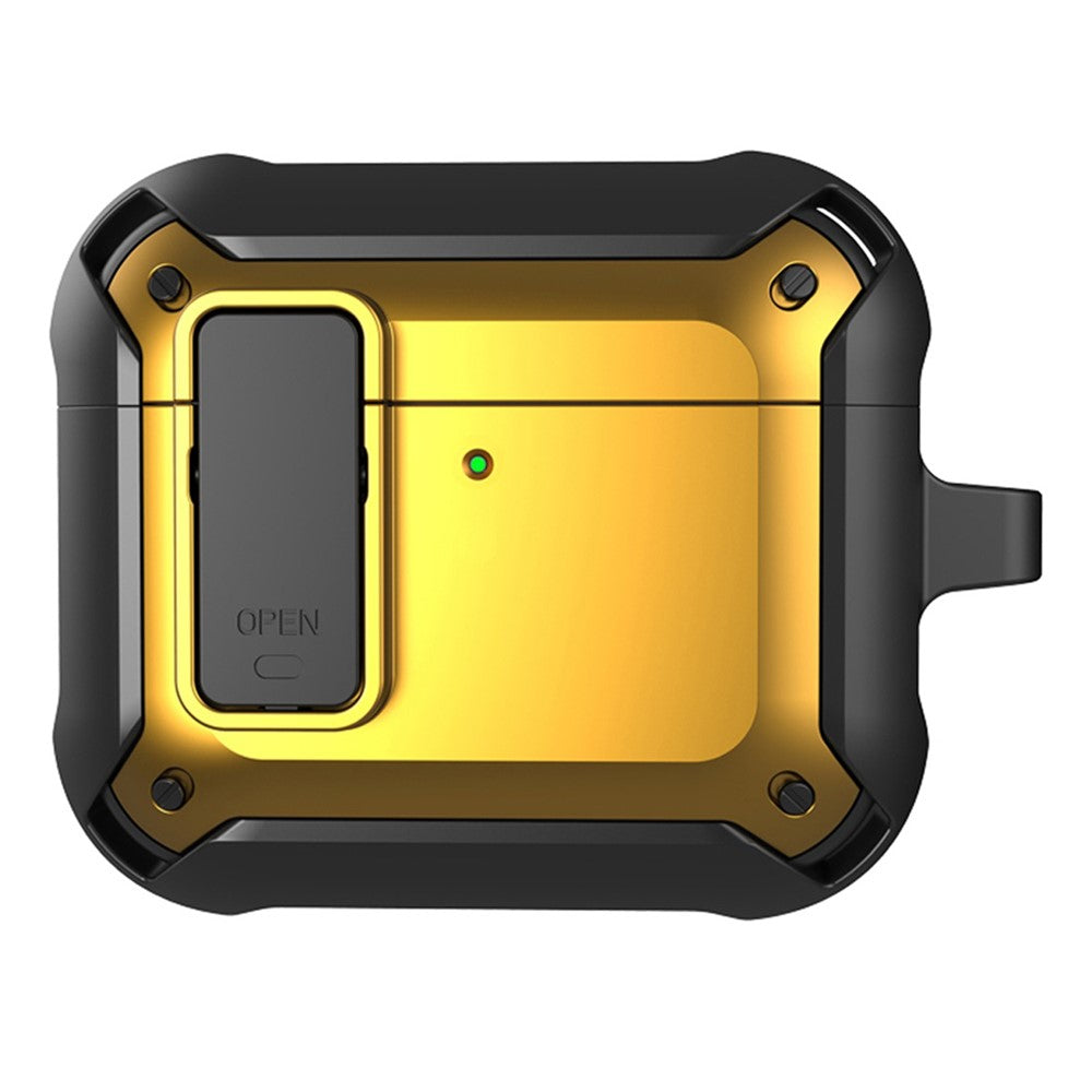 Compatible With  AirPods 5 / 4 Bluetooth-compatible Earphone Cover TPU+PC Anti-Drop Case with Buckle - Yellow