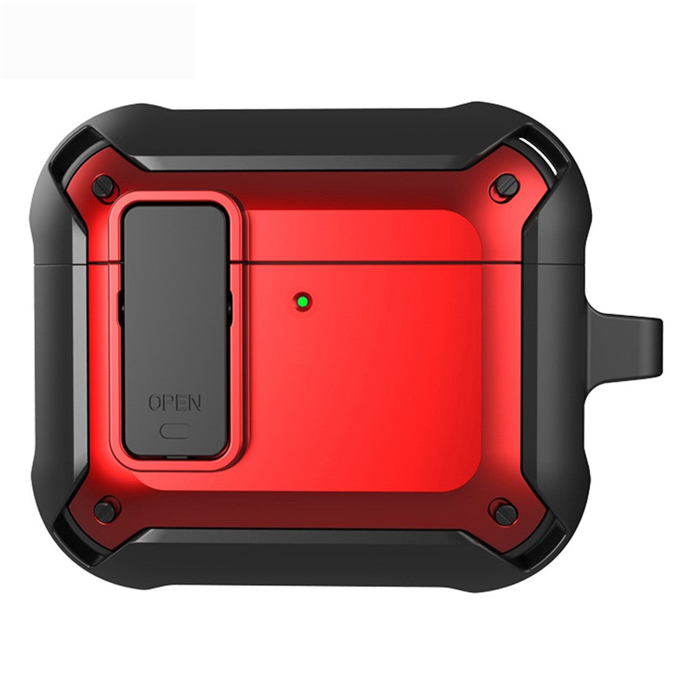 Compatible With  AirPods 5 / 4 Bluetooth-compatible Earphone Cover TPU+PC Anti-Drop Case with Buckle - Red