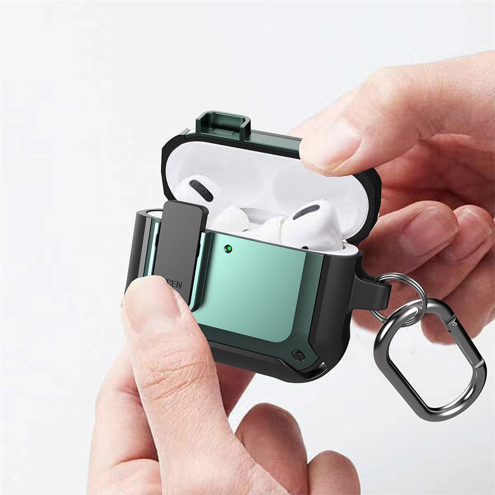 Compatible With  AirPods 5 / 4 Bluetooth-compatible Earphone Cover TPU+PC Anti-Drop Case with Buckle - Red