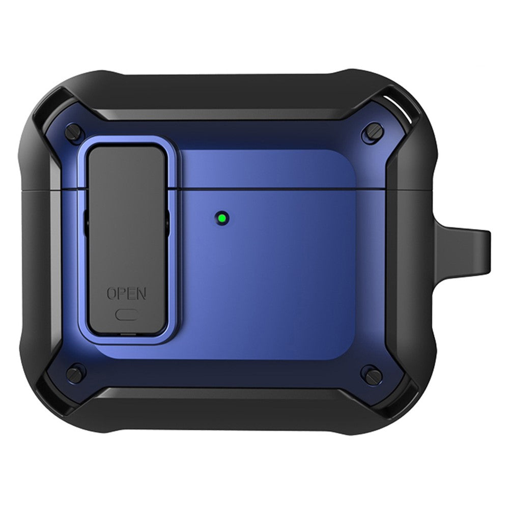 Compatible With  AirPods 5 / 4 Bluetooth-compatible Earphone Cover TPU+PC Anti-Drop Case with Buckle - Blue