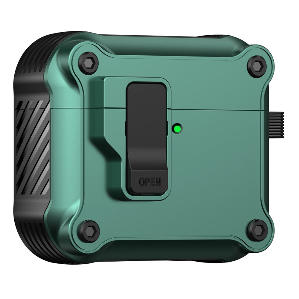 Compatible With  AirPods 5 / 4 Case TPU+PC Protector Bluetooth-compatible Earbuds Cover with Carabiner - Green