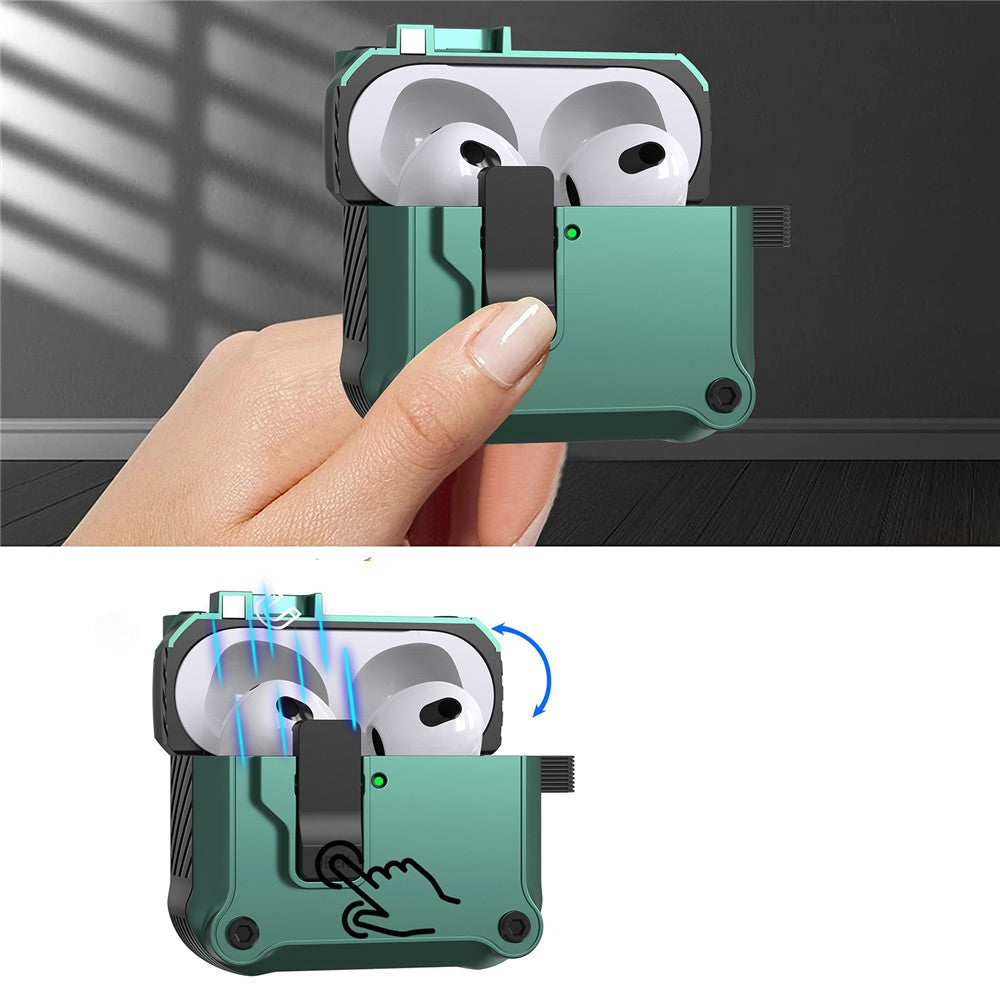 Compatible With  AirPods 5 / 4 Case TPU+PC Protector Bluetooth-compatible Earbuds Cover with Carabiner - White