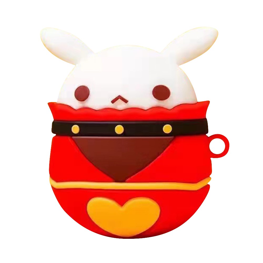Compatible With  AirPods 5 / 4 Case 3D Cartoon Cute Silicone Earbuds Cover with Carabiner - Bouncing Rabbit