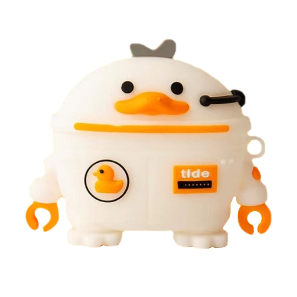 Compatible With  AirPods 5 / 4 Case 3D Cartoon Cute Silicone Earbuds Cover with Carabiner - Space Duck