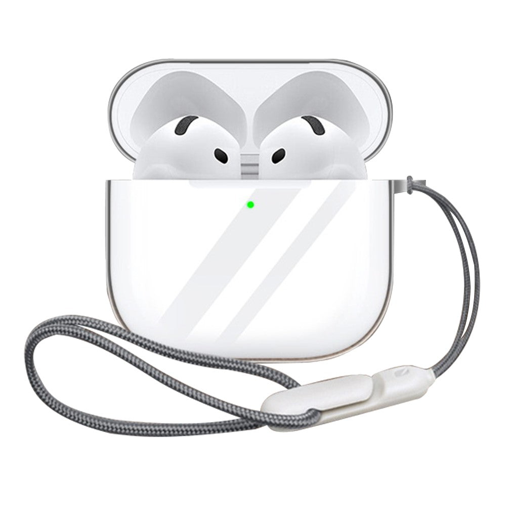 Compatible With  AirPods 5 / 4 Case Bluetooth-compatible Earphone Silicone Case Clear Earbud Protective Cover with Lanyard