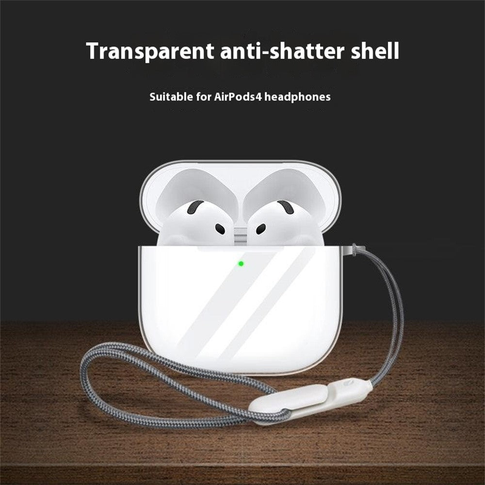 Compatible With  AirPods 5 / 4 Case Bluetooth-compatible Earphone Silicone Case Clear Earbud Protective Cover with Lanyard
