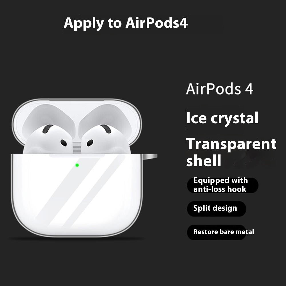 Compatible With  AirPods 5 / 4 Case Bluetooth-compatible Earphone Silicone Case Clear Earbud Protective Cover with Lanyard