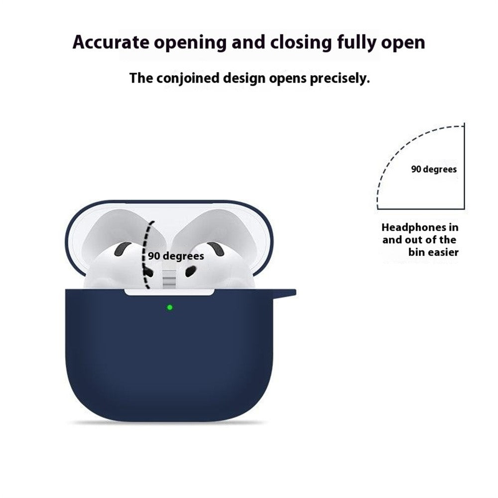 Compatible With  AirPods 5 / 4 Case Bluetooth-compatible Earphone Silicone Case Earbud Protective Cover with Lanyard - Red