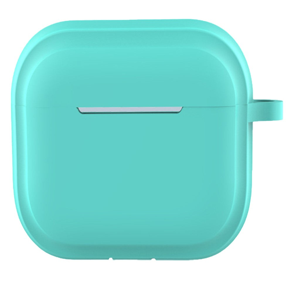 Compatible With  AirPods 5 / 4 Case Bluetooth-compatible Earphone Silicone Case Earbud Protective Cover with Carabiner - Mint Green